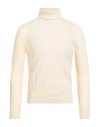 Drumohr Man Turtleneck Cream Size 38 Lambswool In Neutral