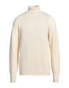 Drumohr Man Turtleneck Beige Size 46 Merino Wool In White