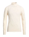 Drumohr Man Turtleneck Cream Size 44 Lambswool In White