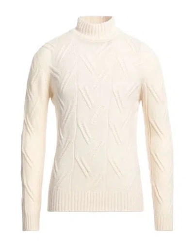Drumohr Man Turtleneck Cream Size 44 Lambswool In White