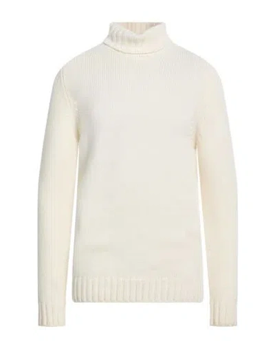 Drumohr Man Turtleneck Cream Size 46 Cashmere In Multi