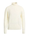 Drumohr Man Turtleneck Cream Size 46 Super 140s Wool In Brown