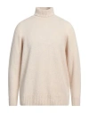 Drumohr Man Turtleneck Cream Size 46 Virgin Wool, Cashmere, Polyamide In White