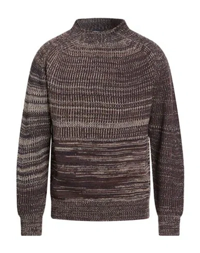 Drumohr Man Turtleneck Dark Brown Size 42 Merino Wool
