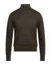 Drumohr Man Turtleneck Dark Green Size 42 Merino Wool In Green