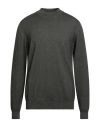 Drumohr Man Turtleneck Dark Green Size 44 Merino Wool In Black