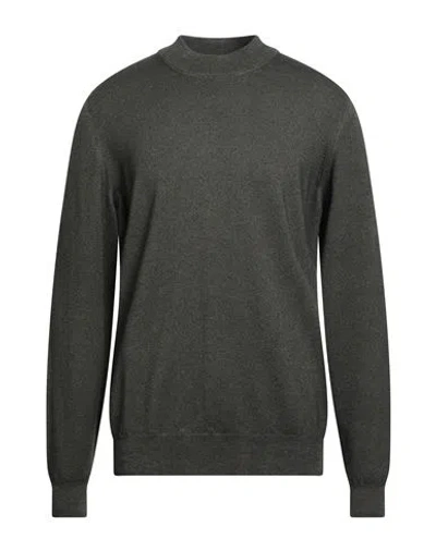 Drumohr Man Turtleneck Dark Green Size 44 Merino Wool In Black