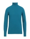 Drumohr Man Turtleneck Deep Jade Size 40 Lambswool In Green