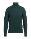 Drumohr Man Turtleneck Deep Jade Size 42 Merino Wool In Green