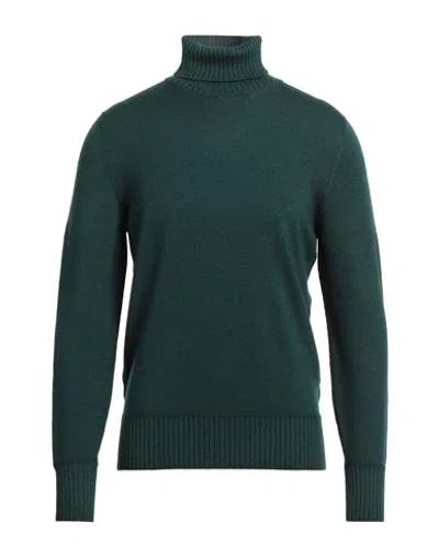 Drumohr Man Turtleneck Deep Jade Size 42 Merino Wool In Green