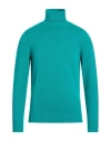 Drumohr Man Turtleneck Deep Teal Size 40 Cashmere In Green