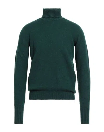 Drumohr Man Turtleneck Deep Teal Size 42 Cashmere In Green