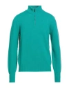 Drumohr Man Turtleneck Emerald Green Size 44 Lambswool In Green