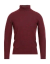 Drumohr Man Turtleneck Garnet Size 44 Lambswool In Burgundy