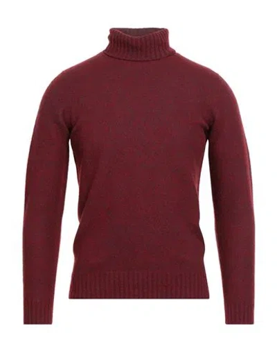 Drumohr Man Turtleneck Garnet Size 44 Lambswool In Burgundy