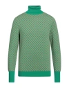 Drumohr Man Turtleneck Sand Size 42 Cashmere In Green