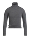 Drumohr Man Turtleneck Grey Size 40 Merino Wool In Gray