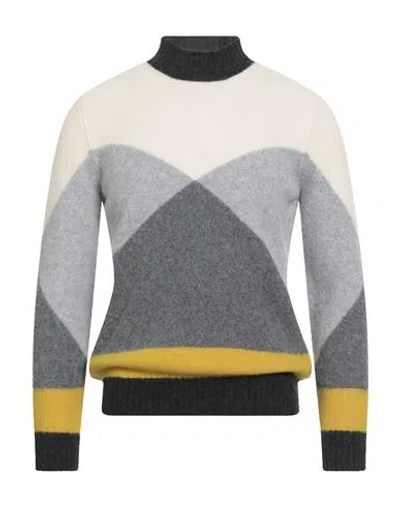 Drumohr Man Turtleneck Grey Size 44 Lambswool In Gray