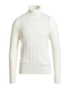 Drumohr Man Turtleneck Ivory Size 42 Merino Wool In White