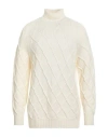 Drumohr Man Turtleneck Ivory Size 46 Merino Wool In White