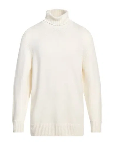 Drumohr Man Turtleneck Ivory Size 48 Merino Wool In White