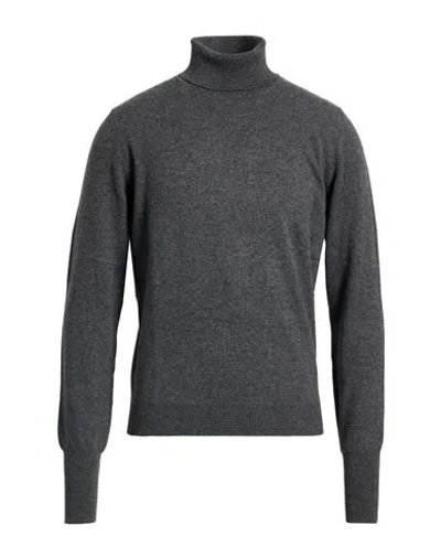 Drumohr Man Turtleneck Lead Size 44 Regenerated Cashmere, Recycled Wool In Gray
