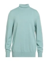 Drumohr Man Turtleneck Light Green Size 44 Merino Wool