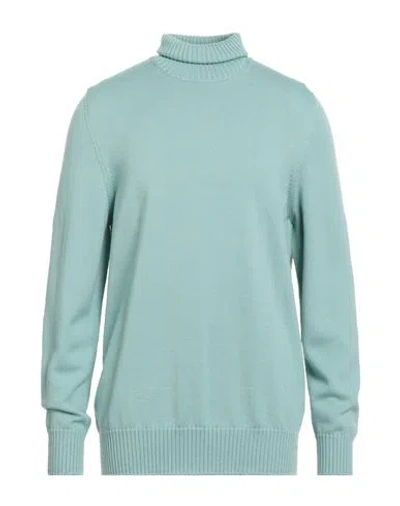 Drumohr Man Turtleneck Light Green Size 44 Merino Wool