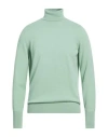 Drumohr Man Turtleneck Light Green Size 44 Recycled Cashmere, Recycled Wool In Green