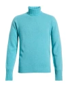 Drumohr Man Turtleneck Light Green Size 46 Lambswool In Blue
