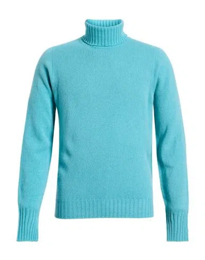Drumohr Man Turtleneck Light Green Size 46 Lambswool In Blue