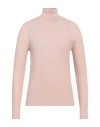 Drumohr Man Turtleneck Light Pink Size 46 Merino Wool In Pink