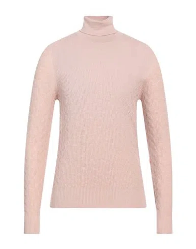 Drumohr Man Turtleneck Light Pink Size 46 Merino Wool