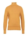 Drumohr Man Turtleneck Marigold Size 46 Merino Wool In Yellow