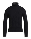 Drumohr Man Turtleneck Midnight Blue Size 38 Super 140s Wool