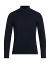 Drumohr Man Turtleneck Midnight Blue Size 40 Merino Wool In Black