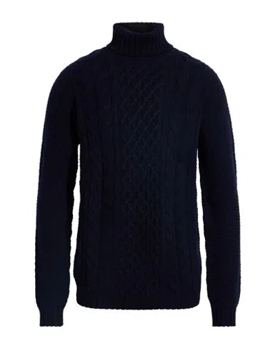 Drumohr Man Turtleneck Midnight Blue Size 42 Wool