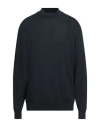 Drumohr Man Turtleneck Midnight Blue Size 44 Merino Wool In Black