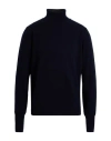 Drumohr Man Turtleneck Midnight Blue Size 44 Recycled Cashmere, Recycled Wool In Blue
