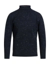 Drumohr Man Turtleneck Midnight Blue Size 46 Virgin Wool, Cashmere, Polyamide In Blue