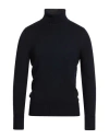 Drumohr Man Turtleneck Midnight Blue Size 48 Merino Wool In Blue