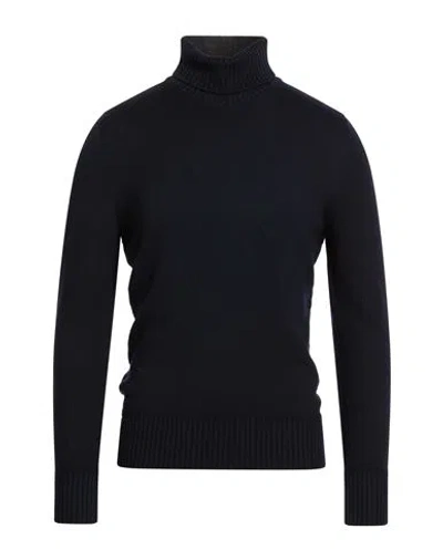 Drumohr Man Turtleneck Midnight Blue Size 48 Merino Wool