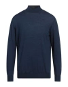 Drumohr Man Turtleneck Midnight Blue Size 50 Wool, Silk, Cashmere