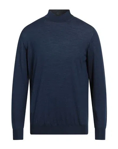 Drumohr Man Turtleneck Midnight Blue Size 50 Wool, Silk, Cashmere