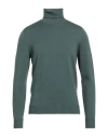 Drumohr Man Turtleneck Military Green Size 46 Merino Wool