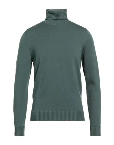 Drumohr Man Turtleneck Military Green Size 46 Merino Wool