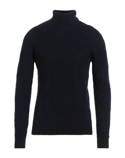 Drumohr Man Turtleneck Navy Blue Size 44 Lambswool
