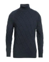 Drumohr Man Turtleneck Navy Blue Size 40 Merino Wool