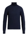 Drumohr Man Turtleneck Navy Size 40 Merino Wool In Blue