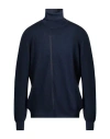Drumohr Man Turtleneck Navy Size 44 Merino Wool In Blue